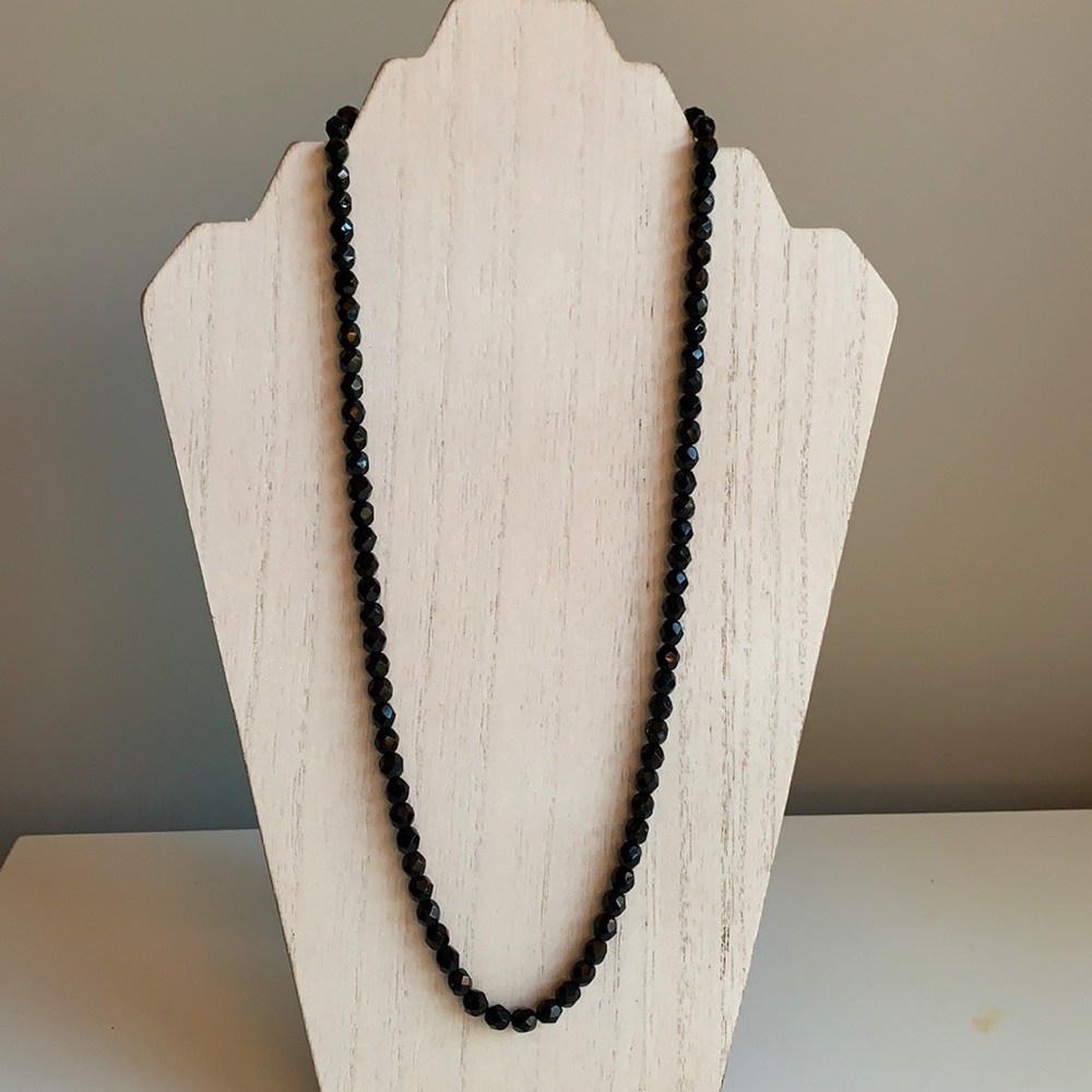 Black Faceted Beaded Necklace
